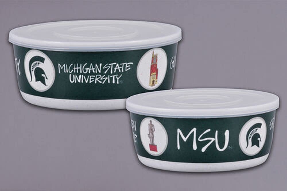 Magnolia Lane Michigan State Container, Set of 2, Melamine 21868 Spartan