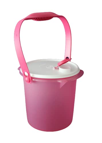 Tupperware Jumbo Canister with Cariolier Handle 5qt for Party Patio Pool Beach in Pink