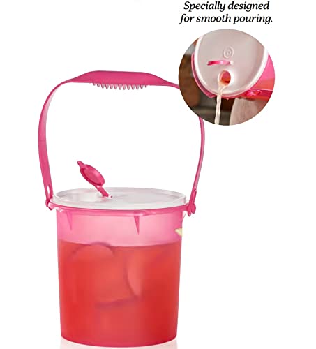 Tupperware Jumbo Canister with Cariolier Handle 5qt for Party Patio Pool Beach in Pink