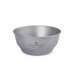 boundless voyage 400ml camping titanium single-walled bowls lightweight for outdoor hiking dinnerware a-ti1105t