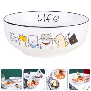 Hemoton 1 Pc 6 Cat Ceramic Bowl Cutlery Container for Rice Containers for Fruit Dessert Bowls Salad Ceramic Salad Serving Dinnerware Vegetable Tool Tray Salad Bowl Ceramics Toddler Snack