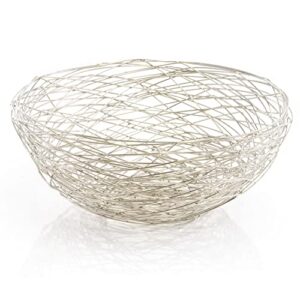 modern day accents5700wire bowlguita wire bowl, iron, silver, table top, fruit, vegetables, eggs, light, see through, accents, kitchen, house, office, nest, décor, 12" x 12" x 5.5"silver
