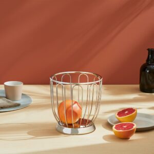 Alessi 370/19 - Design Wire-Worked Citrus Fruit Holder, 18/10 Stainless Steel, Ø 19 cm