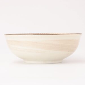 Mino Ware Serving Bowl, 5.2 inch, Beige, Mino-Mingei, Japanese Ceramic Soup/Salad Bowl, Microwave/Dishwasher Safe