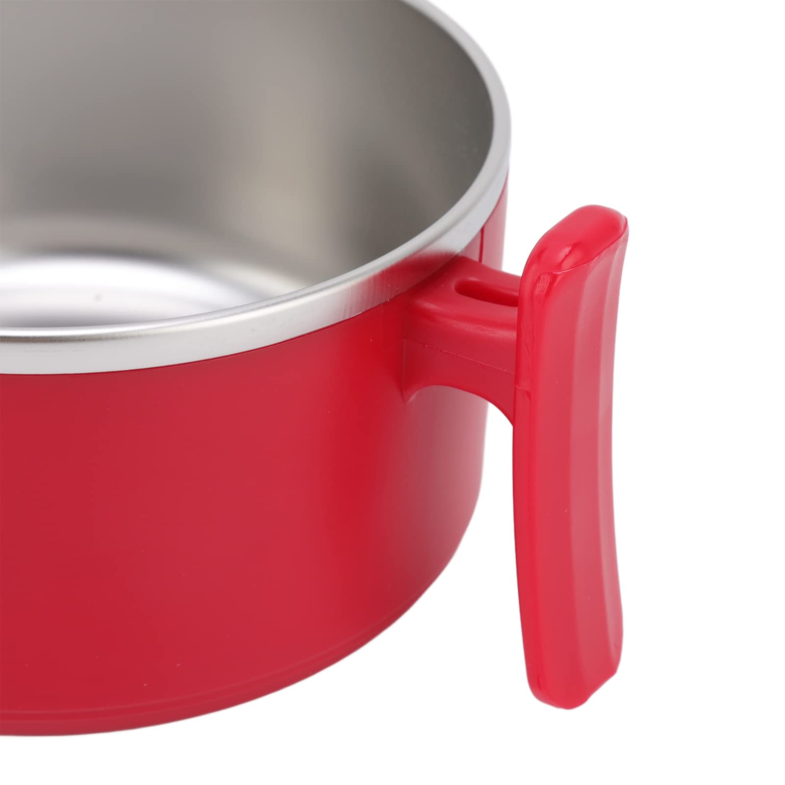 Insulated Bowl Ramen Mug Food Container Ramen Bowl Insulated Bowl 304 Stainless Steel with Lids Stand Design Hollow Double Layer Heat Insulation Ramen Mug for Kitchen (Red)