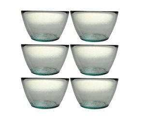 french home recycled glass vintage soup bowl, set of 6