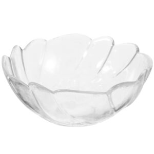 clear glass bowl glass wave bowl, salad mixing bowl glass transparent serving bowl appetizer bowl for home kitchen restaurant lunch bowl