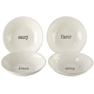 certified international corp it's just words 9.25" soup/pasta bowls, assorted designs, set of 4, multicolor