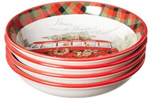 certified international home for christmas 9.25 soup/pasta bowls, set of4, one size, multicolor
