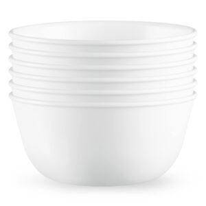 Corelle Vitrelle 28-oz Soup/Cereal Bowls Set of 6, Winter Frost White & 4-Pc Meal Bowls Set, Service for 4, Durable and Eco-Friendly 9-1/4-Inch Bowls, Compact Stack Bowl Set, White