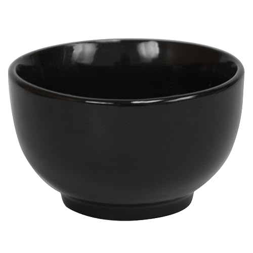 Home Basics Ceramic Cereal, 5.5", Black Creamic Bowl, 5.78" x 5.78" x 3.11"