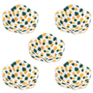 zuyyon 5pcs microwave bowl huggers fruit pattern microwave safe hot soup bowl holders multipurpose cotton bowl cozies plate hugger for soup, rice and pasta bowls(pineapples)