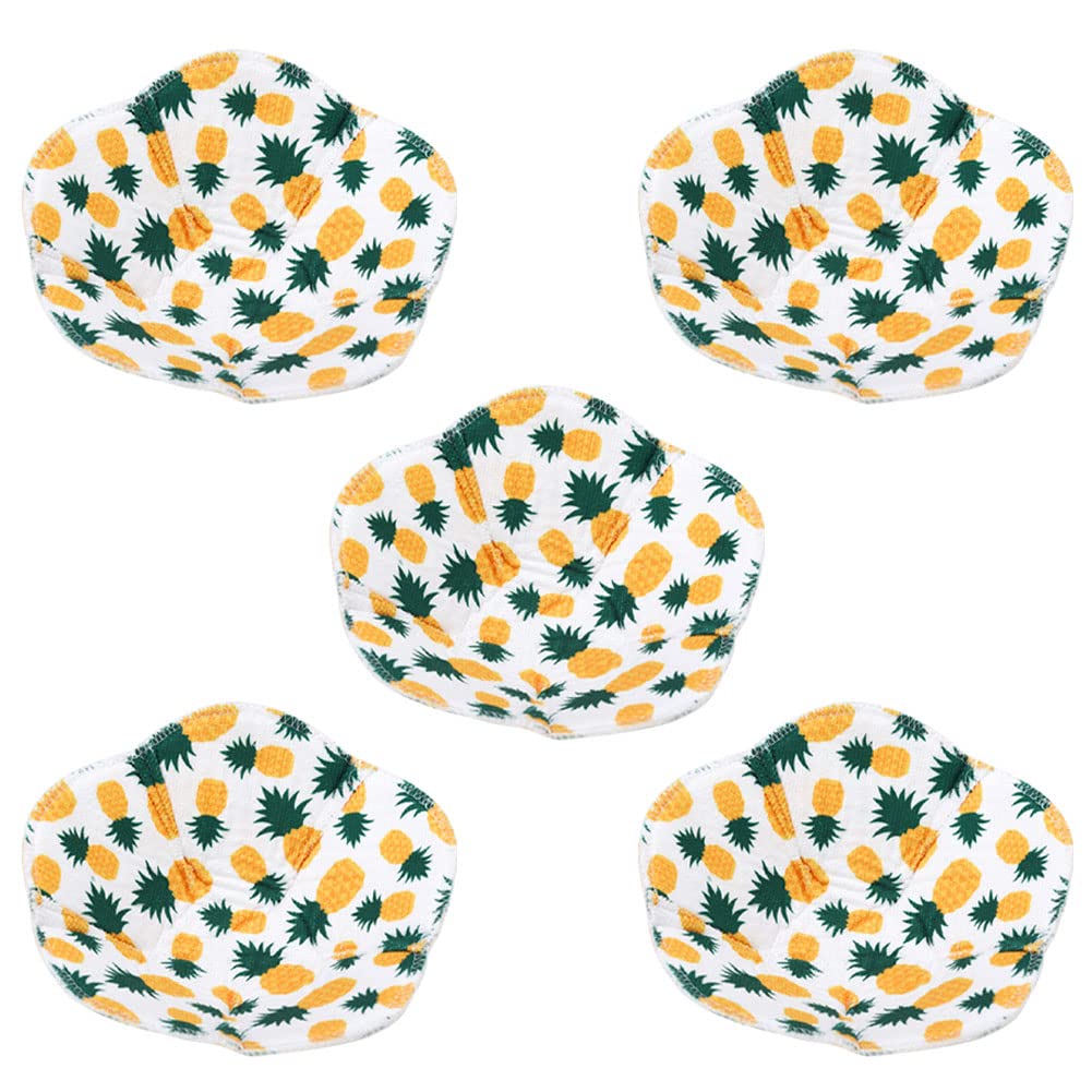 ZUYYON 5Pcs Microwave Bowl Huggers Fruit Pattern Microwave Safe Hot Soup Bowl Holders Multipurpose Cotton Bowl Cozies Plate Hugger for Soup, Rice and Pasta Bowls(Pineapples)