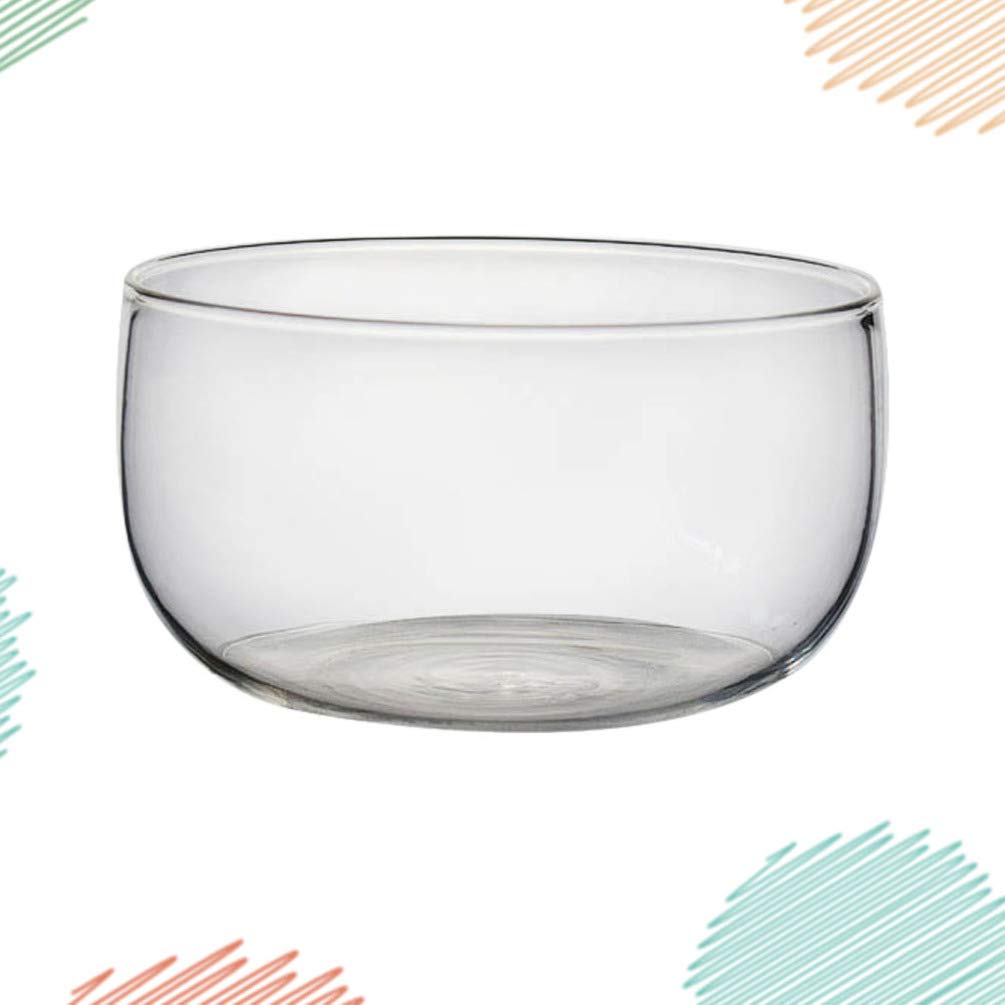 Cabilock Round Tempered Glass Bowl Prep Bowls Snack Holder Bowl Glass Mixing Bowl Glass Food Bowls Glass Food Containers Ice Cream Bowl Glass Cereal Bowls Clear Glass Bowls Snack Bowl Salad