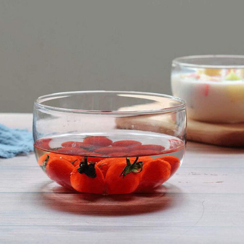 Cabilock Round Tempered Glass Bowl Prep Bowls Snack Holder Bowl Glass Mixing Bowl Glass Food Bowls Glass Food Containers Ice Cream Bowl Glass Cereal Bowls Clear Glass Bowls Snack Bowl Salad