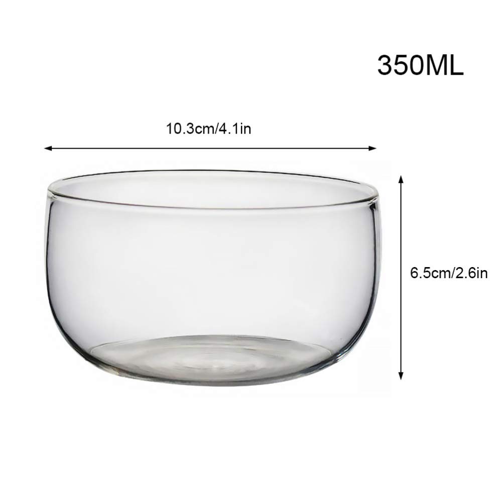 Cabilock Round Tempered Glass Bowl Prep Bowls Snack Holder Bowl Glass Mixing Bowl Glass Food Bowls Glass Food Containers Ice Cream Bowl Glass Cereal Bowls Clear Glass Bowls Snack Bowl Salad