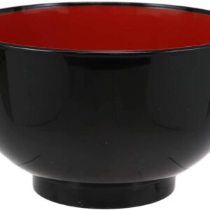 Ebros Gift Made In Japan Traditional Black Red Lacquer Copolymer Plastic Small Bowl 16oz Set of 10 For Salads Greens Rice Cold Cuts 5.5"Dia Japanese Restaurant Supply Bowls Home Kitchen