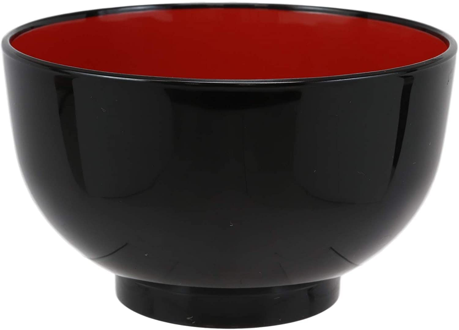 Ebros Gift Made In Japan Traditional Black Red Lacquer Copolymer Plastic Small Bowl 16oz Set of 10 For Salads Greens Rice Cold Cuts 5.5"Dia Japanese Restaurant Supply Bowls Home Kitchen