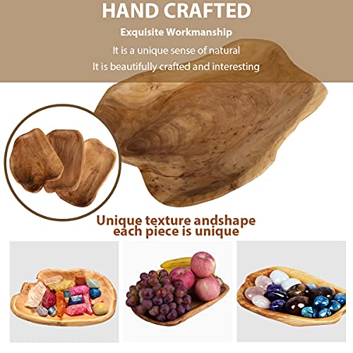 Hurricom Root Wood Dish, Vintage Ring Dish Hand Carved Artworks - 13-14 inch,Oval Shape Party Platter and Tray for Sandwich Bread Serving, Appetizer Display