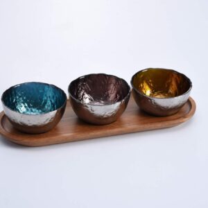 Pampa Bay Let's Entertain Set of 3 Colored Glass Bowls & Tray