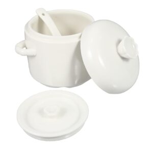 hemoton ceramic stewing bowl pot set: ceramic stew bowl soup bowl with lid dessert bowl pot 460ml