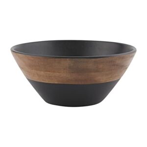 Mud Pie Wood Nested Bowls, Black, small 5" x 12" dia | large 6" x 14" dia