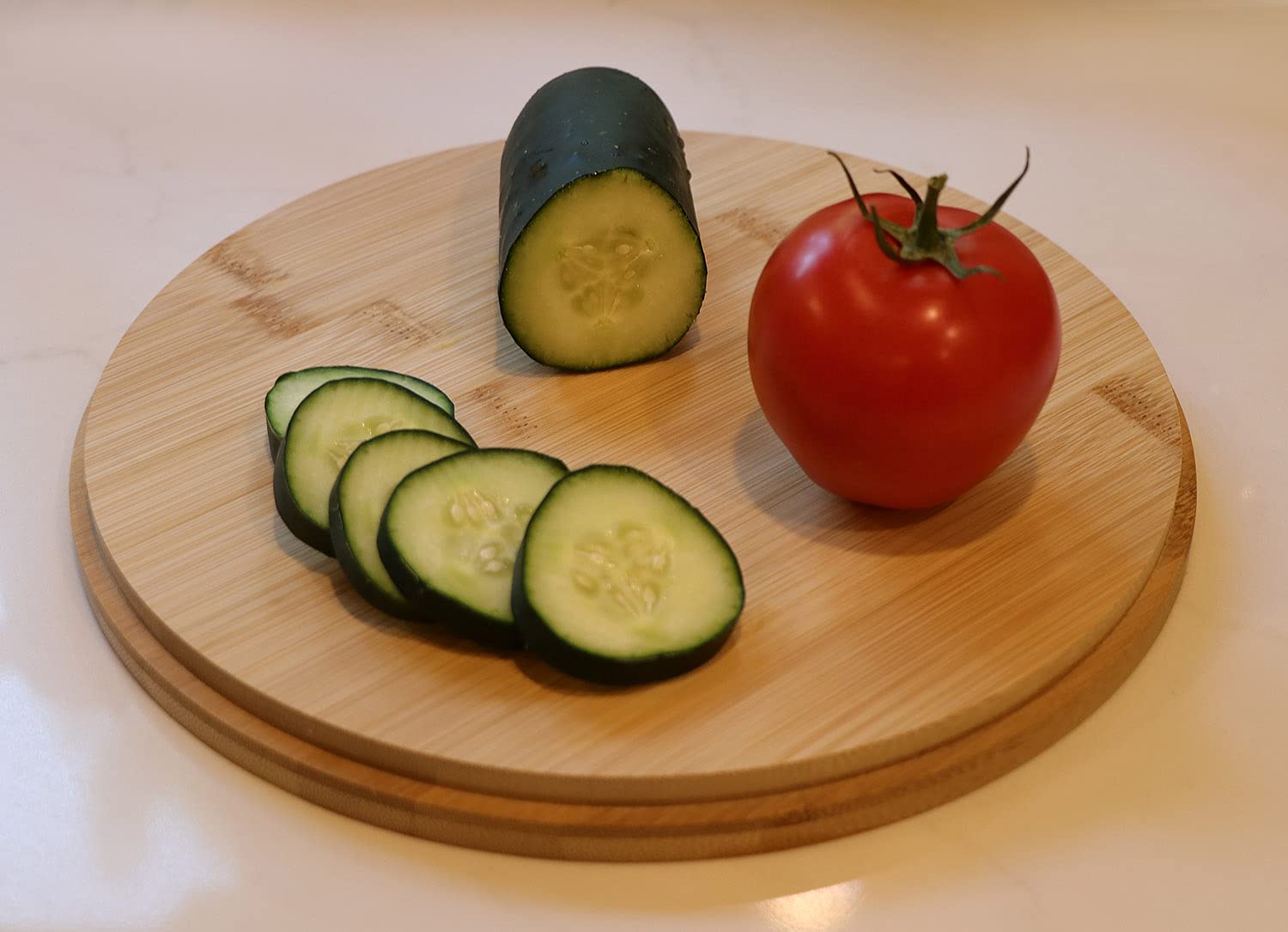 Bamboo Salad Bowl with Serving Spoons, Wooden Bamboo Lid and Cutting Board. Large 9.8 Inch Mixing, Fruit, Food, Dessert, Storage Bowl Set. Lightweight, Dishwasher Safe. White