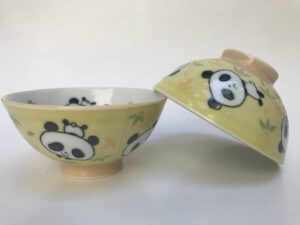 yasirona tangdiaabbcc aeiniwer 2 pc japanese yellow panda/green bmb rice bowl set includes 2 bowls