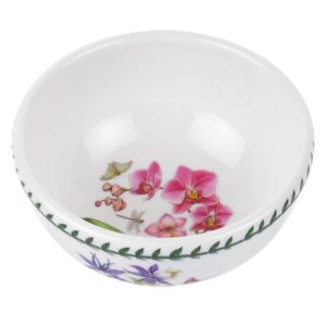 portmeirion exotic botanic garden 5.5” individual fruit salad bowl with moth orchid motif | dishwasher, microwave, and oven safe | for cereal, breakfast, or dessert | made in england