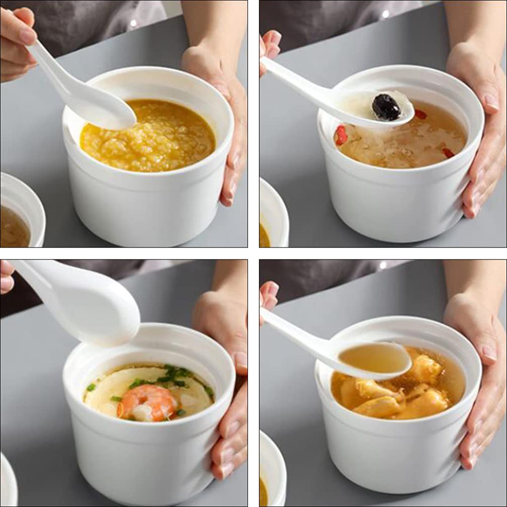 Hemoton Food Serving Bowl Custard Cups Small Ceramic Stew Pot Miso Soup Bowl with Lid Japanese Style Bowl for Bird Nest Tonic Dessert Noodle Soup Salad Pasta Soup Cups with Lids Ceramic Steam Pot