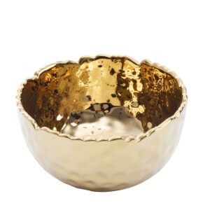 pampa bay golden millennium 4-inch porcelain snack bowl, gold