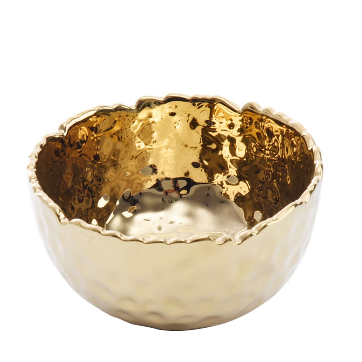 Pampa Bay Golden Millennium 4-inch Porcelain Snack Bowl, Gold