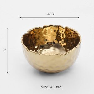Pampa Bay Golden Millennium 4-inch Porcelain Snack Bowl, Gold