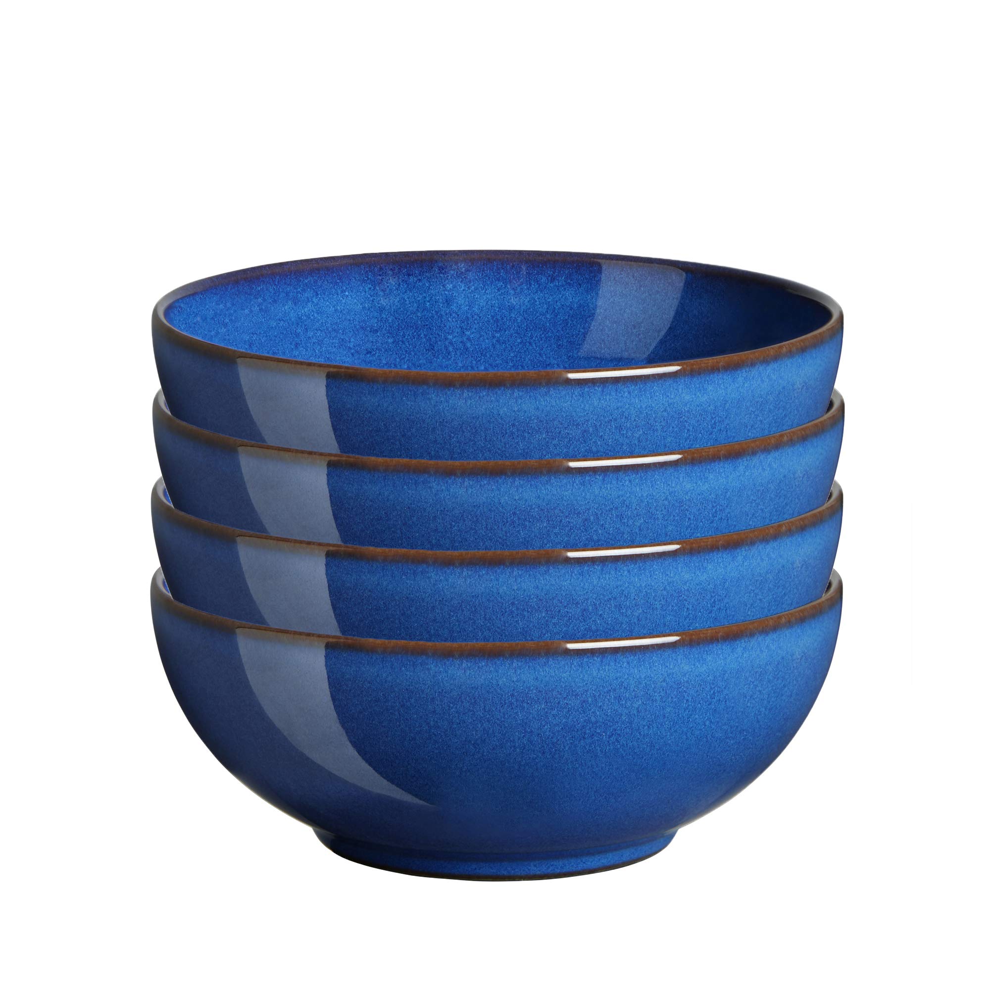 Denby Imperial Set of 4 Coupe Cereal Bowl Set, One size, cobalt blue