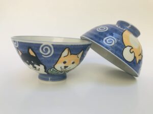 123kotobukijapanstore 2 pc japanese blue shiba rice bowl set includes 2 bowls#130-630