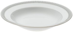 mikasa platinum crown rim soup plate,white