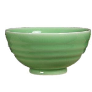 salad bowl 28 ounce chinese rice bowls celadon dinnerware porcelain cereal bowls microwave and dishwasher safe (6.5 inch, green)