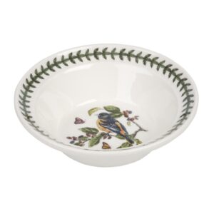 portmeirion botanic gardens birds individual oatmeal or soup bowl | 6.5 inch bowl with baltimore oriole motif | made of fine earthenware | dishwasher and microwave safe | made in england