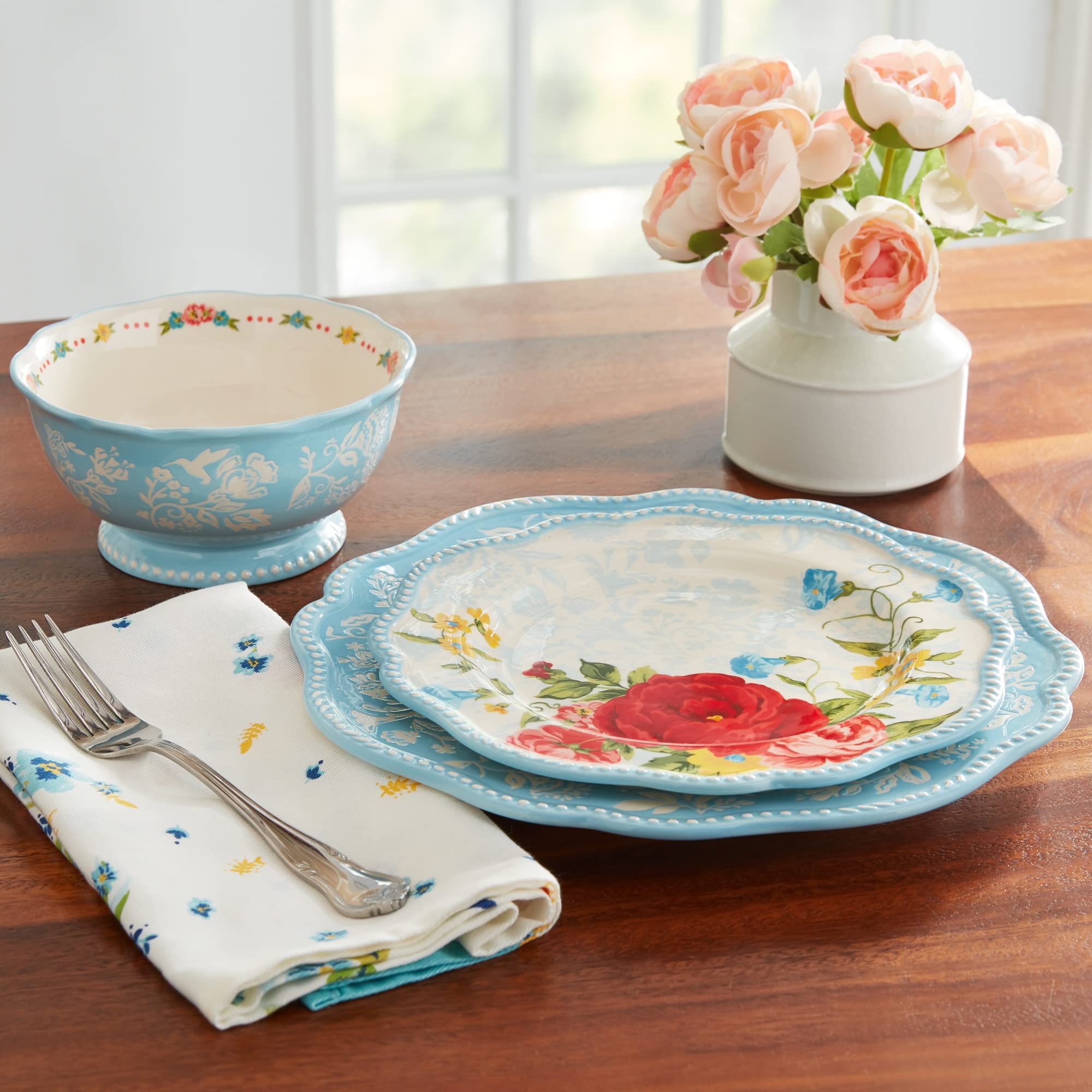 Sweet Rose 12-Piece Dinnerware Set