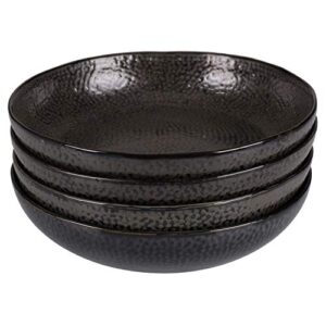 bia cordon bleu s/4 8.25" serene pasta bowls, black, contains 4 pieces