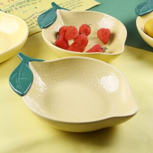 1pc Lemon Salad Bowl Porcelain Dinner Plate Lemon Bowl Dessert Plates Dessert Bowl Plate Rice Bowl Dessert Serving Platter Ceramic Fruit Bowl Spaghetti Baby Household Ceramics