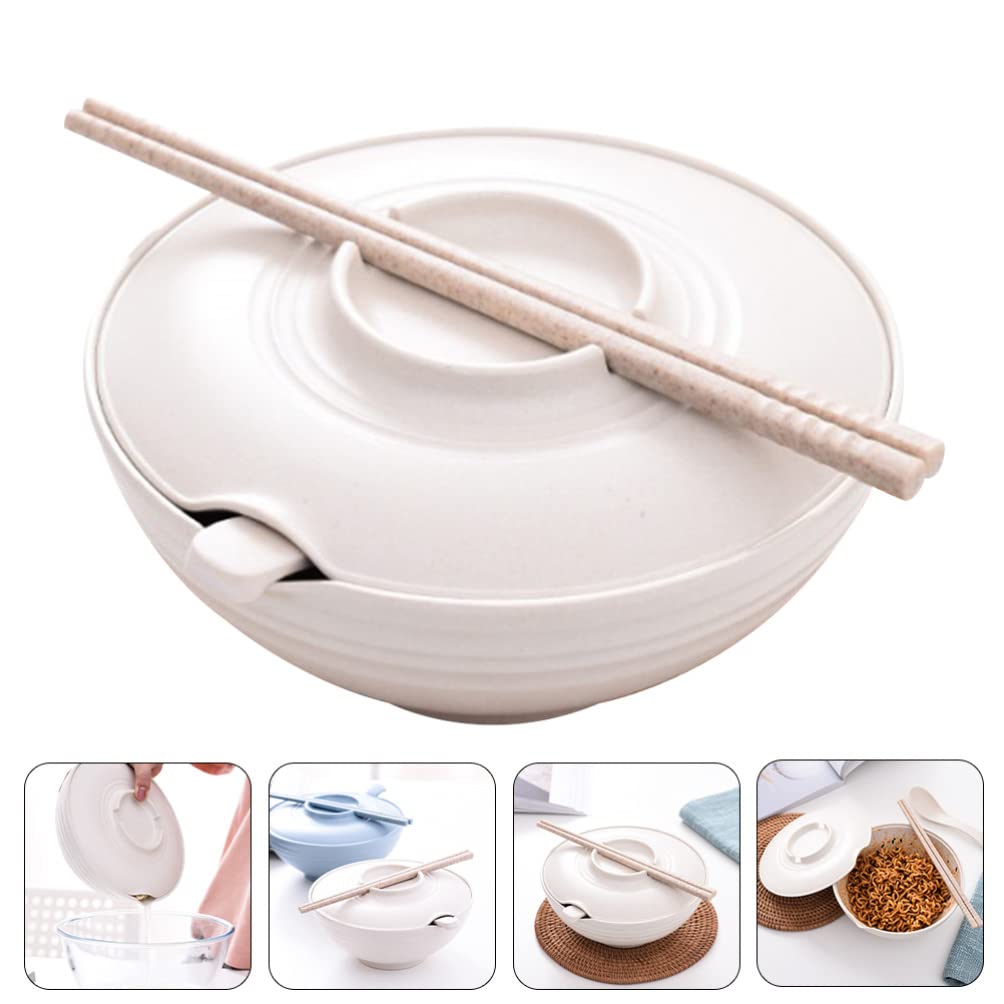 Hemoton 1 Set Ramen Bowl Japanese Noodle Bowl Instant Noddles Bowl with Chopstick and Spoon