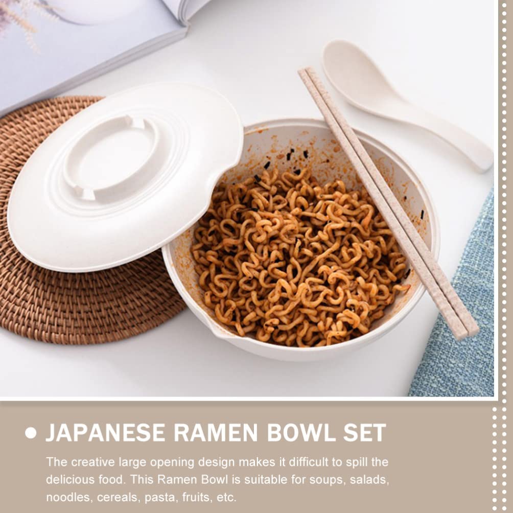 Hemoton 1 Set Ramen Bowl Japanese Noodle Bowl Instant Noddles Bowl with Chopstick and Spoon