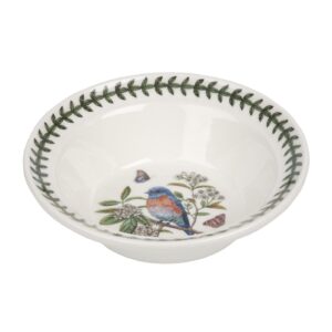portmeirion botanic gardens birds individual oatmeal or soup bowl | 6.5 inch bowl with western bluebird motif | made of fine earthenware | dishwasher and microwave safe | made in england