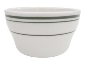 cac china gs-4 4-inch greenbrier 7.25-ounce green band stoneware bouillon, american white, box of 36