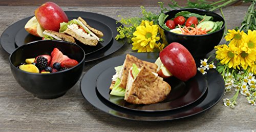 Calypso Basics by Reston Lloyd Melamine Salad Plate, Set of 6, Black