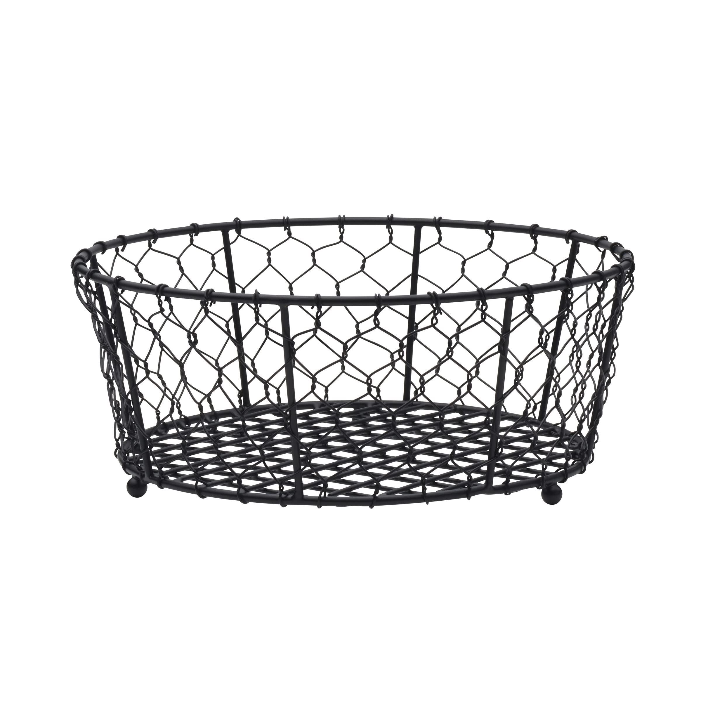 Gourmet Basics by Mikasa Farmer's Market Centerpiece Fruit Storage Basket, 10-Inch, Black