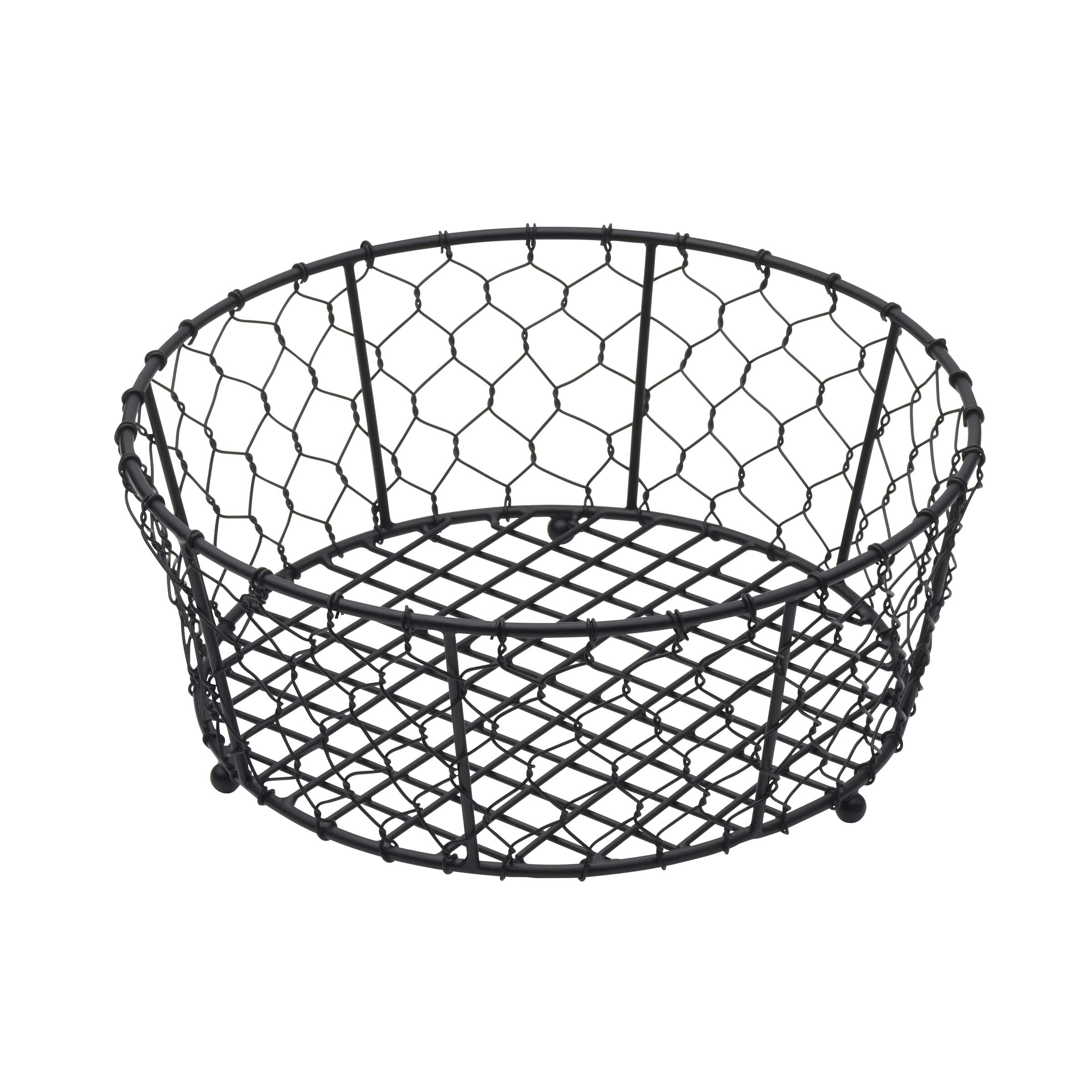 Gourmet Basics by Mikasa Farmer's Market Centerpiece Fruit Storage Basket, 10-Inch, Black