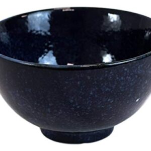 Ebros Pack Of 6 Made in Japan Midnight Blue Tombo Dragonfly Rice Soup Cereal Salad Dessert Stoneware Porcelain Bowls 4.5"D Home Decor Japanese Zen Fusion Accent Bowl Set Serveware Dinnerware