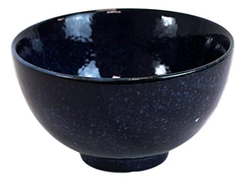 Ebros Pack Of 6 Made in Japan Midnight Blue Tombo Dragonfly Rice Soup Cereal Salad Dessert Stoneware Porcelain Bowls 4.5"D Home Decor Japanese Zen Fusion Accent Bowl Set Serveware Dinnerware